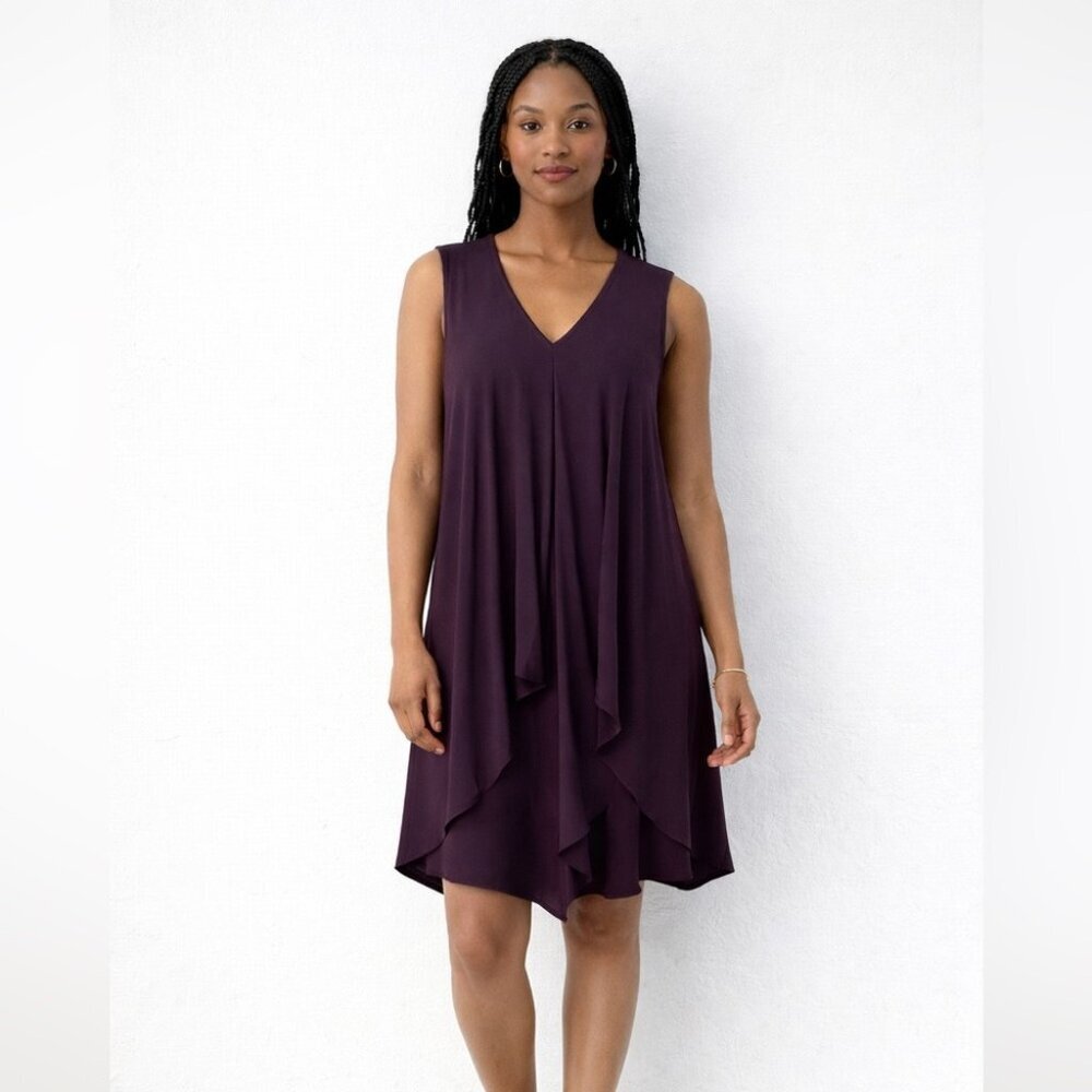 Iris Setlakwe Burgundy Minimalist Chic Sleeveless Draped Dress Size M